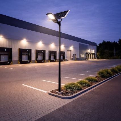 Lampe de rue LED dimmable avec capteur et panneau solaire KOBRA LED/400W/3,2V 24000 mAh IP65 anthracite + télécommande