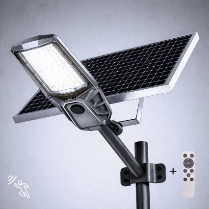 Lampe de rue LED dimmable avec capteur et panneau solaire KOBRA LED/400W/3,2V 24000 mAh IP65 anthracite + télécommande
