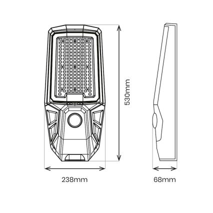 Lampe de rue LED dimmable avec capteur et panneau solaire KOBRA LED/400W/3,2V 24000 mAh IP65 anthracite + télécommande