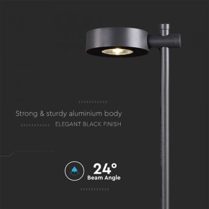 Lampe LED d'extérieur 7W/230V 3000K IP65 noire 102 cm