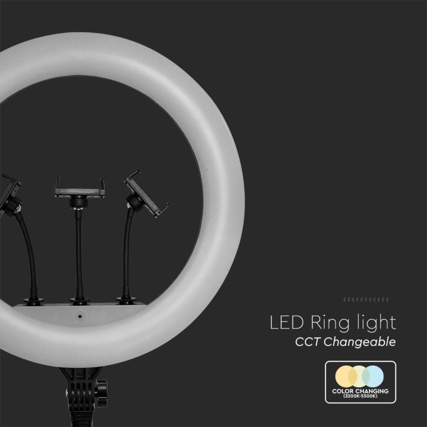 Lampe LED dimmable avec trépied et support pour le vlogging LED/55W/230V IRC 90 + télécommande