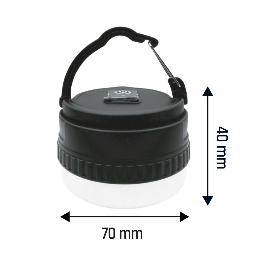 Lampe LED portable rechargeable LUMINA POCKET LED/5V 500 mAh, noire