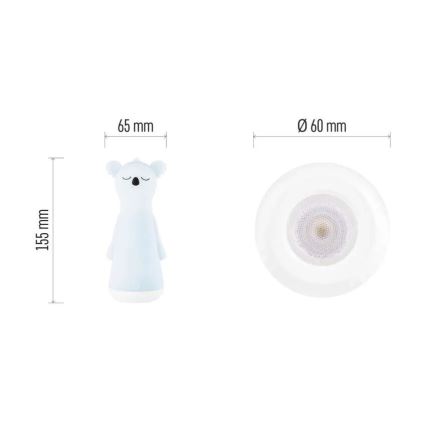 Lampe LED rechargeable et dimmable pour enfants avec veilleuse 2 en 1 LED/3,7V 1200 mAh