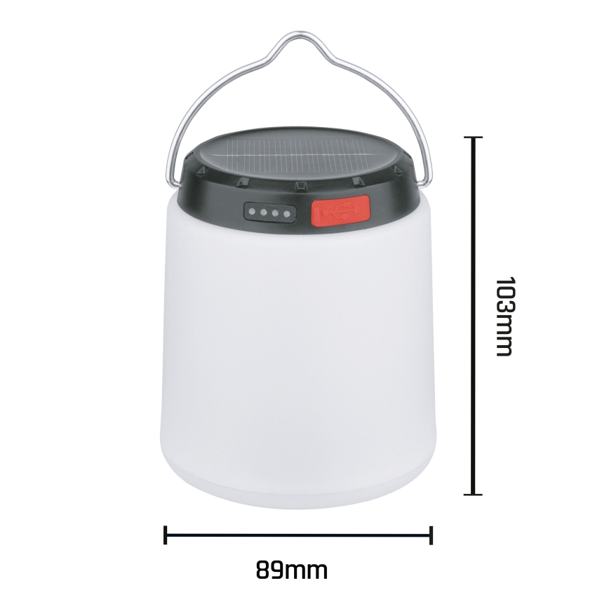 Lampe LED solaire rechargeable portable à intensité réglable LUMINA TUBO LED/5V 800 mAh
