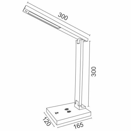 Lampe LED tactile à intensité variable avec chargement sans fil LISA LED/5W/230V + USB