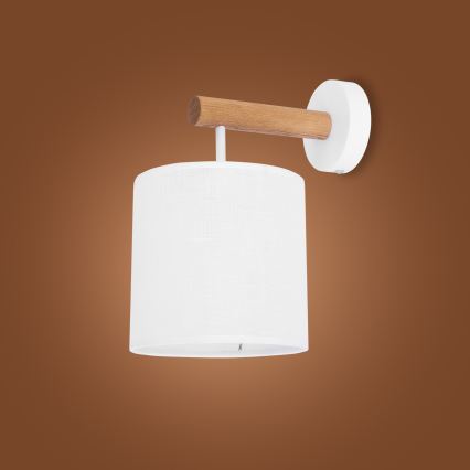 Lampe murale DEVA 1xE27/60W/230V blanche/bois