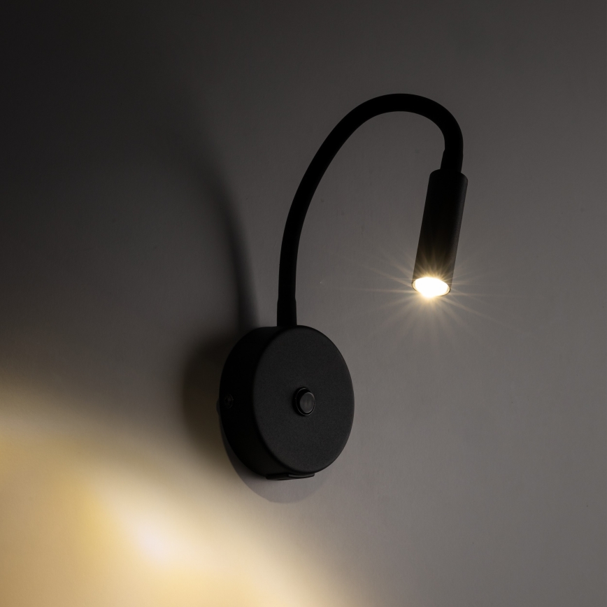 Lampe murale LED avec USB port LAGOS 1xG9/3W/5V 4000K noir