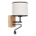 Lampe murale LED BOHO 1xE27/25W/230V + LED/1W/230V chêne