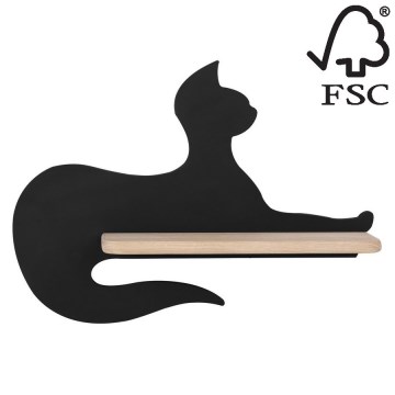 Lampe murale pour enfant avec étagère BLACK CAT LED/5W/230V - certifié FSC