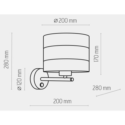 Lampe murale TAGO 1xE27/15W/230V blanche/dorée