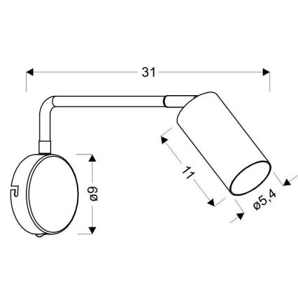 Lampe murale TINA 1xGU10/15W/230V noire/dorée