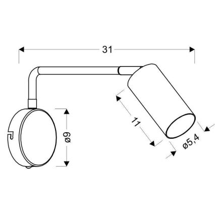 Lampe murale TINA 1xGU10/15W/230V noire