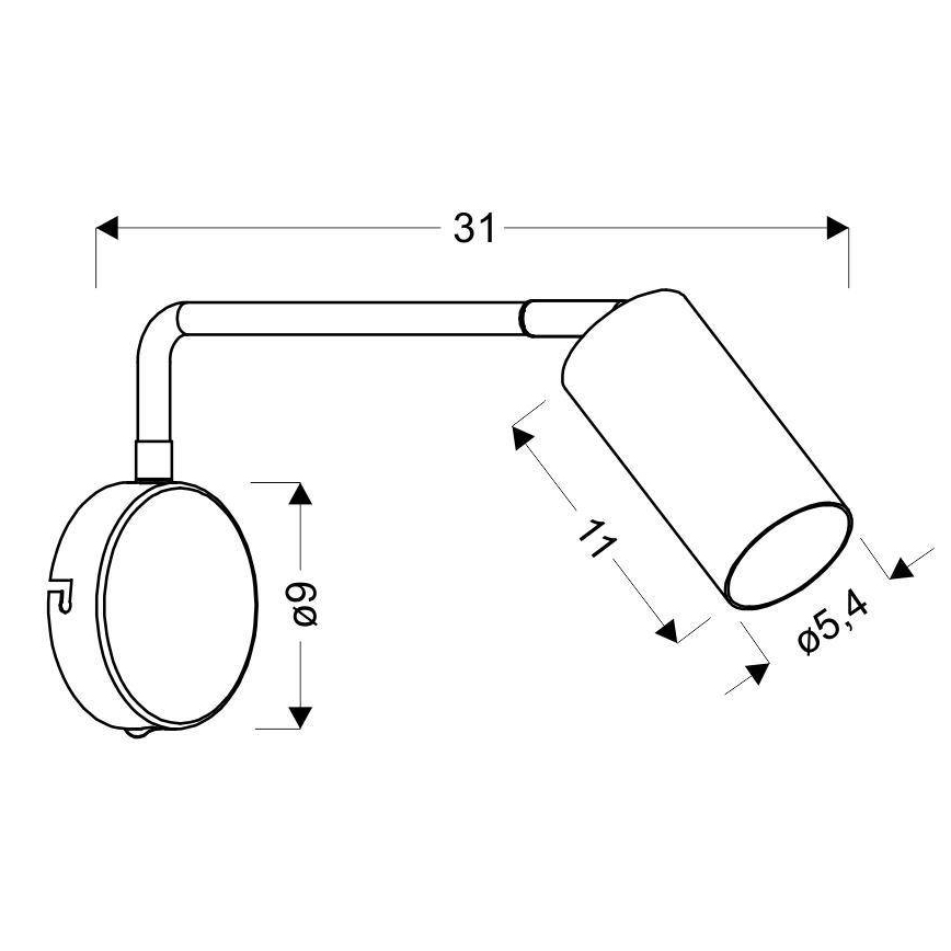 Lampe murale TINA 1xGU10/15W/230V noire