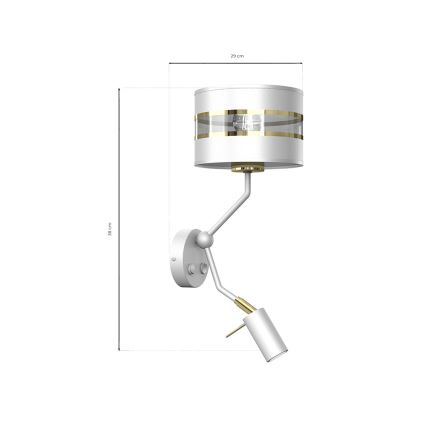 Lampe murale ULTIMO 1xE27/40W/230V + 1xGU10/MR11/7W blanche