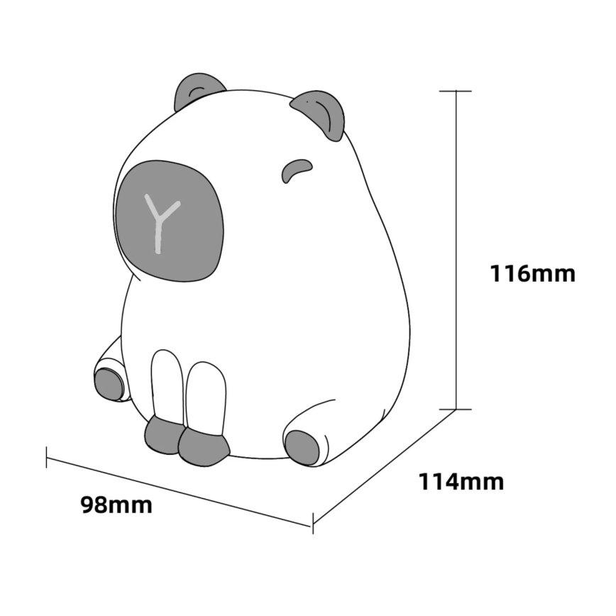 Lampe tactile pour enfants RGBW à intensité variable LED/1W/5V USB 1200 mAh capybara