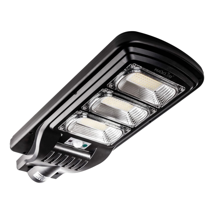 Lampe solaire à intensité variable avec détecteur LED/180W/6V 6500K IP65 noir + Télécommande