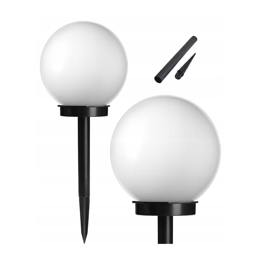 Lampe solaire à LED, 1,2 V, 6500 K, 200 mAh, Ø 10 cm, IP44, blanc/noir