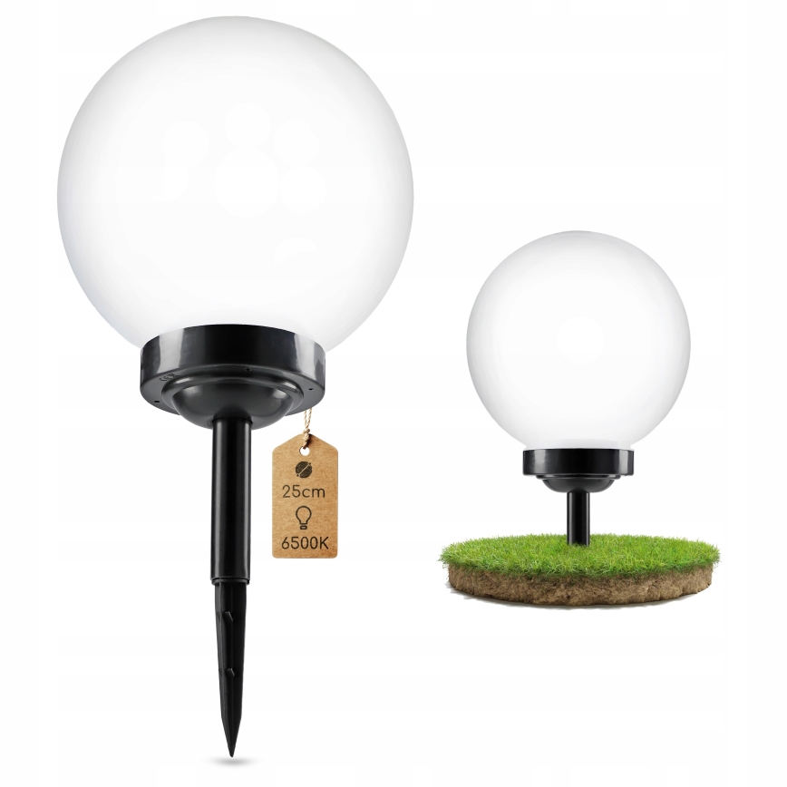 Lampe solaire à LED 1,2 V, 6500 K, 200 mAh, Ø 25 cm, IP44, blanc/noir