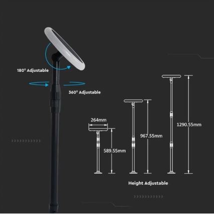 Lampe solaire ajustable GARDEN LED/8W/5V IP65 4000K