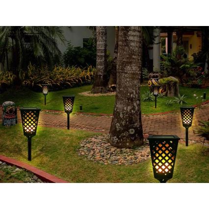 Lampe solaire avec capteur à LED 0,6 W/5,5 V IP65 2000 mAh 107 cm noire