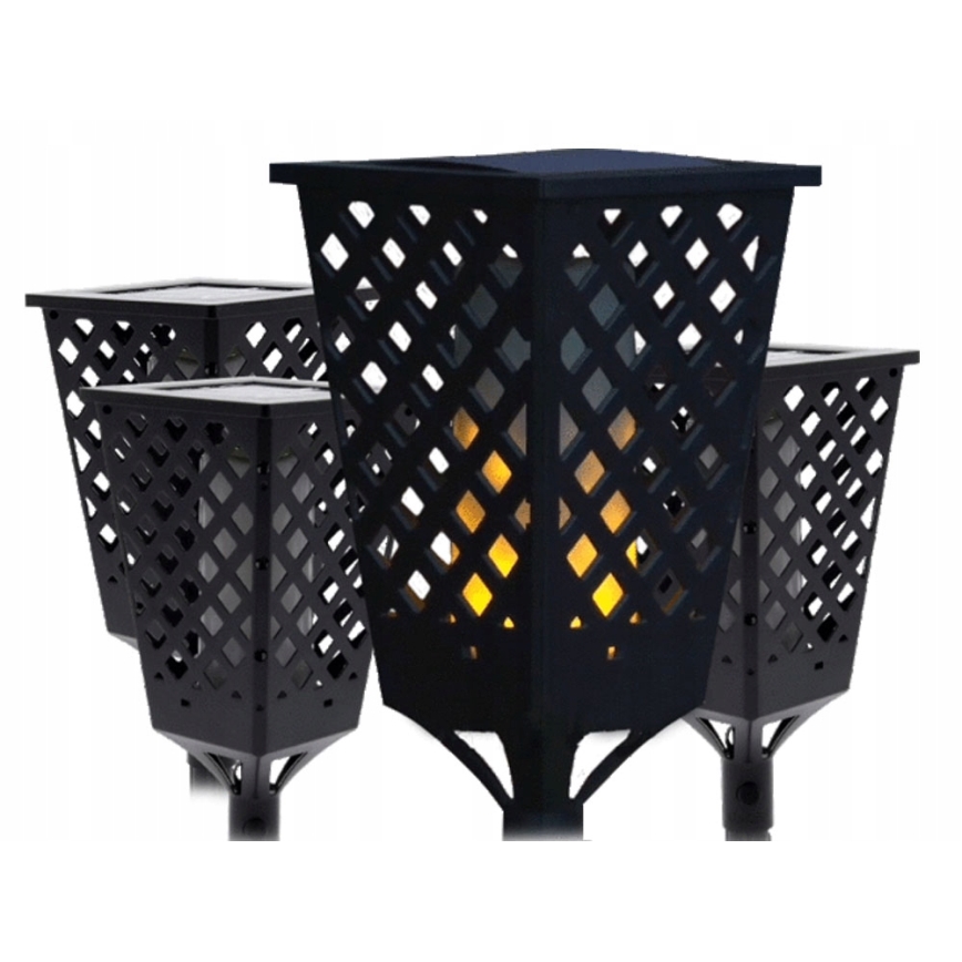 Lampe solaire avec capteur à LED 0,6 W/5,5 V IP65 2000 mAh 107 cm noire