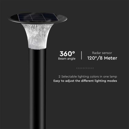 Lampe solaire avec détecteur LED/15W/3,2V 4000K/6000K IP65 6000 mAh