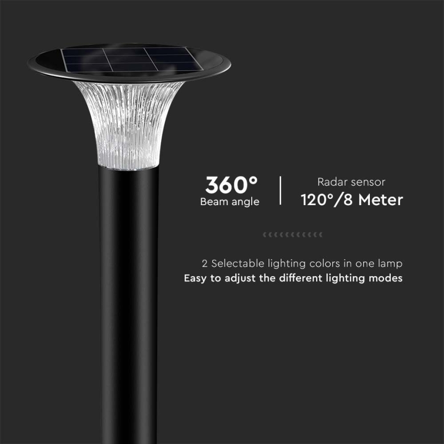 Lampe solaire avec détecteur LED/15W/3,2V 4000K/6000K IP65 6000 mAh