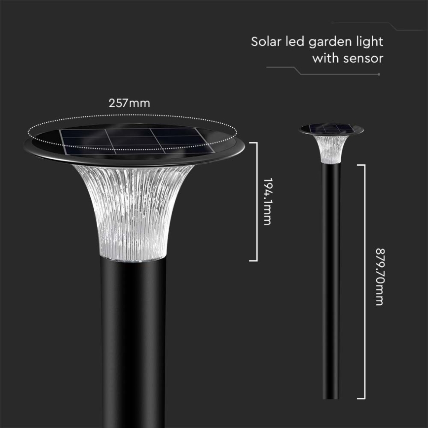 Lampe solaire avec détecteur LED/15W/3,2V 4000K/6000K IP65 6000 mAh