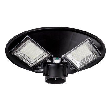 Lampe solaire de rue LED à intensité réglable avec capteur LED/15W/6V 11000 mAh 6500K IP65 noire + télécommande