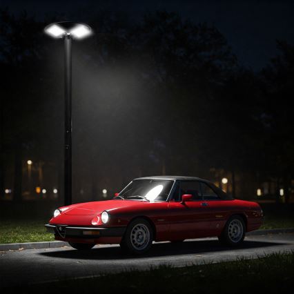 Lampe solaire de rue LED à intensité réglable avec capteur LED/15W/6V 11000 mAh 6500K IP65 noire + télécommande