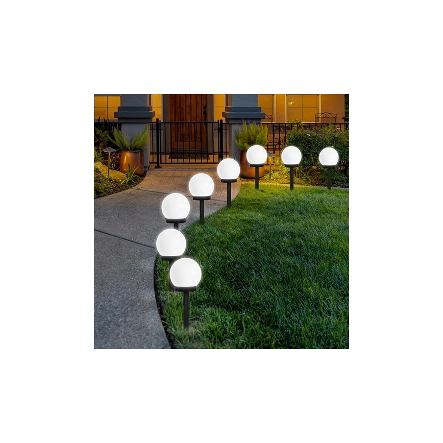 Lampe solaire LED 1,2 V 6500 K 200 mAh Ø 20 cm IP44 blanc/noir