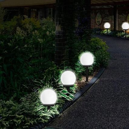 Lampe solaire LED 1,2 V 6500 K 200 mAh Ø 20 cm IP44 blanc/noir