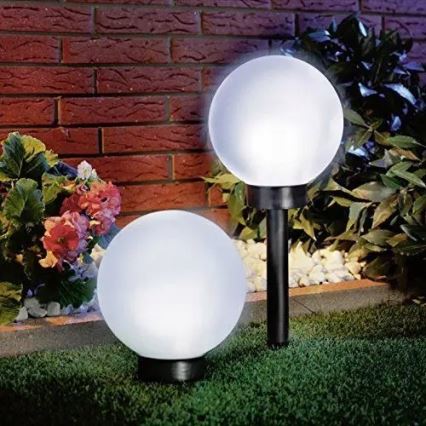 Lampe solaire LED 1,2 V 6500 K 200 mAh Ø 20 cm IP44 blanc/noir