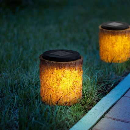 Lampe solaire LED/1,2V 600mAh IP44 tronc d'arbre