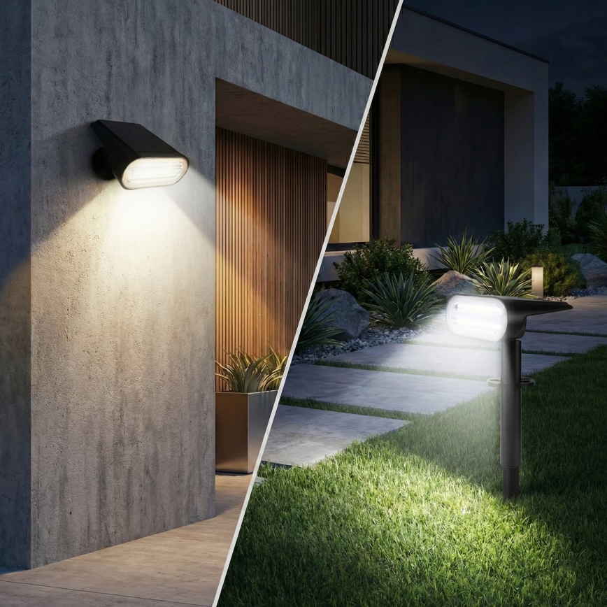 Lampe solaire LED 2 en 1 LED/3,7V 1200 mAh IP54 noire