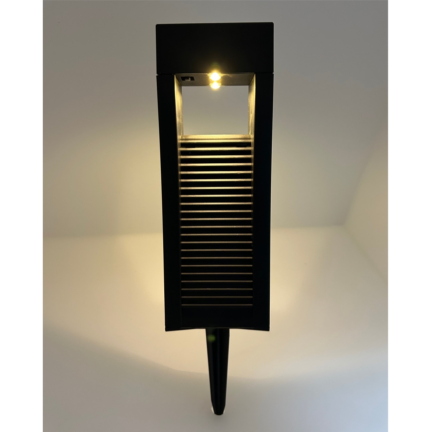 Lampe solaire LED 2xLED/1,2V 200 mAh IP44 noire