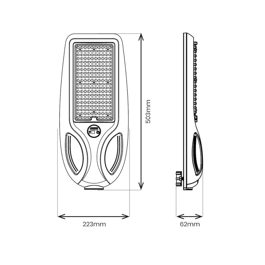 Lampe solaire de rue LED dimmable avec capteur VENICE LED/100W/3,2V 6000 mAh IP65 noire + télécommande