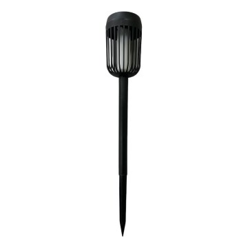 Lampe solaire LED FLAME, 1,2 V, 100 mAh, 1800 K, 37 cm, IP44, noire