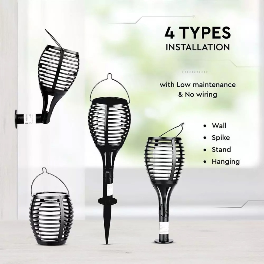 Lampe solaire LED FLAME 4 en 1 LED/0,45W/3,7V IP44 500 mAh