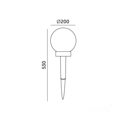 Lampe solaire LED SPHERE, 1,2 V, 4000 K, IP44, 200 mAh, Ø 20 cm