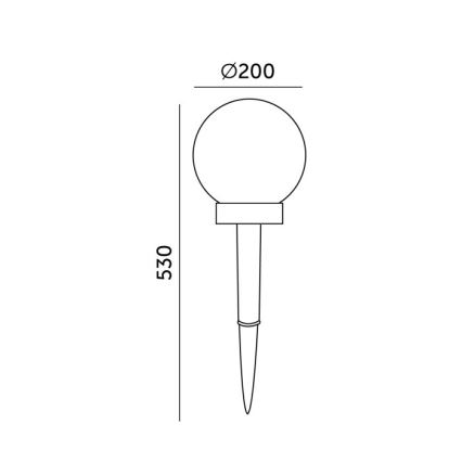 Lampe solaire SPHERE LED RGB — 1,2 V, IP44, 200 mAh, Ø 20 cm