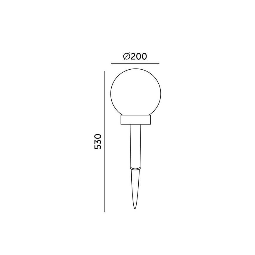 Lampe solaire SPHERE LED RGB — 1,2 V, IP44, 200 mAh, Ø 20 cm