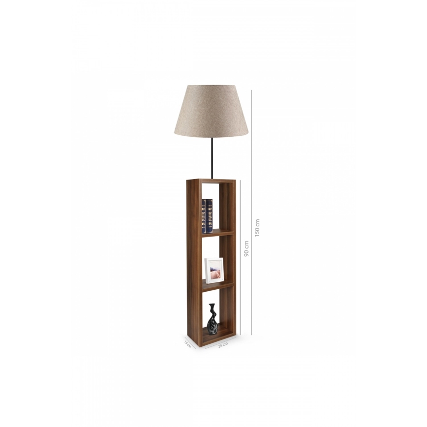 Lampe sur pied AYD 1xE27/40W/230V marron/gris