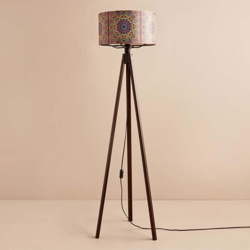 Lampe sur pied AYD 1xE27/40W/230V marron/multicolore