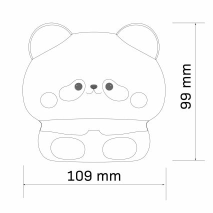 Lampe tactile à intensité variable pour enfants PANDA LED/2W/3,7V 1200 mAh