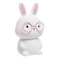Lampe tactile enfant à intensité variable RGBW FLORKA LED/1W/5V USB 1200 mAh lapin blanc/rose