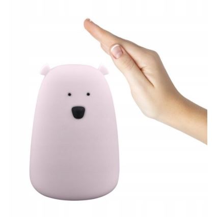 Lampe tactile LED RGB pour enfants BEAR LED/0,8W/5V rose+USB