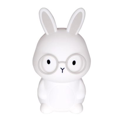 Lampe tactile pour enfants à intensité variable RGBW FLORKA LED/1W/5V USB 1200 mAh lapin blanc/gris