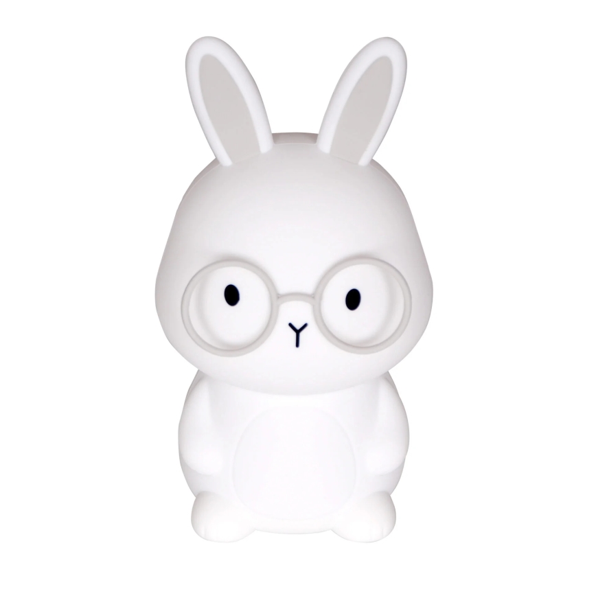 Lampe tactile pour enfants à intensité variable RGBW FLORKA LED/1W/5V USB 1200 mAh lapin blanc/gris