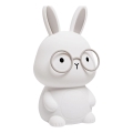 Lampe tactile pour enfants à intensité variable RGBW FLORKA LED/1W/5V USB 1200 mAh lapin blanc/gris